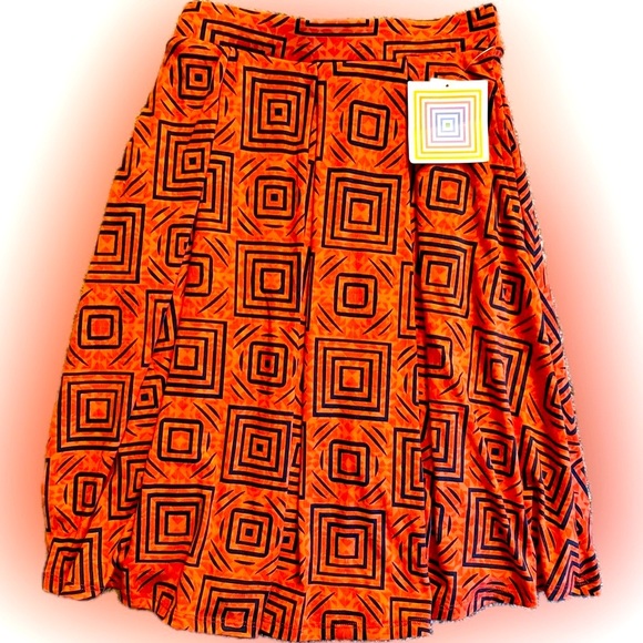 LuLaRoe Black and Orange Madison Skirt - Picture 1 of 2